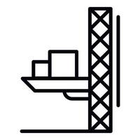 Lift crane platform icon, outline style vector