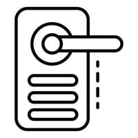 Digital door lock icon, outline style vector