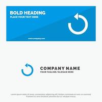 Refresh Reload Rotate Repeat SOlid Icon Website Banner and Business Logo Template vector