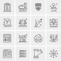 16 iconos de negocios universales vector ilustración de icono creativo para usar en proyectos relacionados con la web y dispositivos móviles