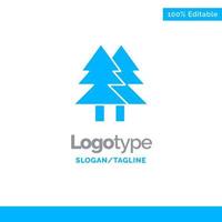 Christmas Eco Environment Green Merry Blue Solid Logo Template Place for Tagline vector
