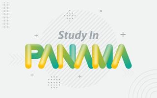 estudiar en panamá. tipografía creativa con efecto de mezcla 3d vector