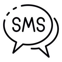 icono de burbujas de sms, estilo de esquema vector