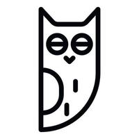 Sleeping owl icon, outline style vector