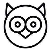 Round owl head icon, outline style vector