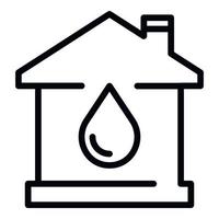 Smart home humidity icon, outline style vector