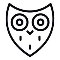 Stylized owl head icon, outline style vector