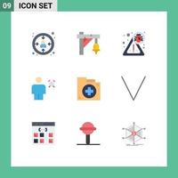 9 Universal Flat Color Signs Symbols of bag timer bug human avatar Editable Vector Design Elements