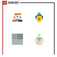 User Interface Pack of 4 Basic Flat Icons of chat grid dialog joker activity Editable Vector Design Elements