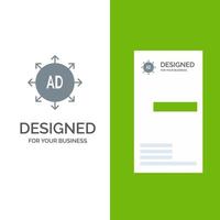 Advertising Submission Advertising Submission Ad Grey Logo Design and Business Card Template vector