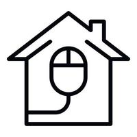 Smart home mouse control icon, outline style vector