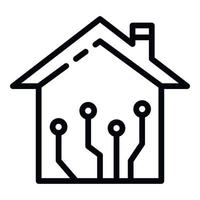 Smart home network icon, outline style vector