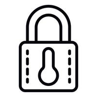 Closed smart lock icon, outline style vector