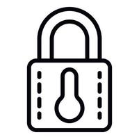 Closed smart lock icon, outline style vector