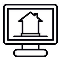 Smart home monitoring icon, outline style vector