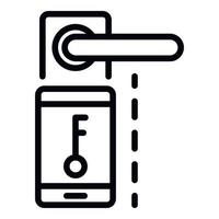 Smart lock icon, outline style vector