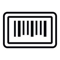 Barcode sticker icon, outline style vector