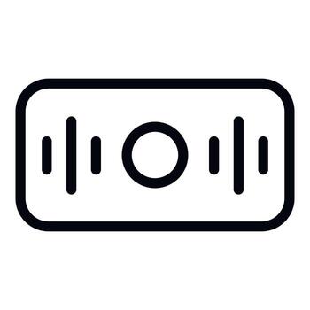 Rectangular smart speaker icon, outline style vector