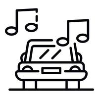 Rock music in the car icon, outline style vector
