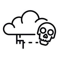 Cloud virus detection icon, outline style vector