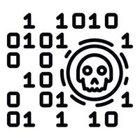 Malicious code icon, outline style vector