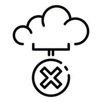 Closed cloud service icon, outline style vector