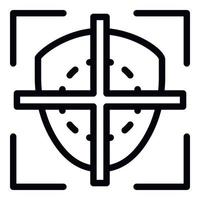 Face recognition sight icon, outline style vector