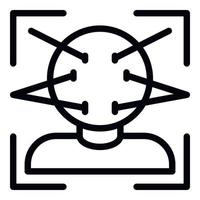 Face id icon, outline style vector