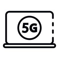 Icono de módem portátil 5g, estilo de esquema vector