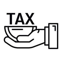 Half tax size icon, outline style vector