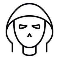 Hacker icon, outline style vector