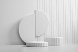 Abstract Minimal Modern White Podium Platform For Product Display Showcase 3D Rendering photo