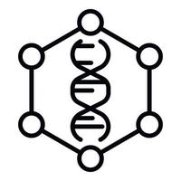 DNA molecules icon, outline style vector