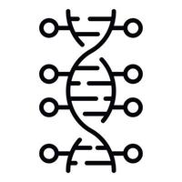 DNA helix with balls icon, outline style vector