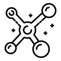 Molecules icon, outline style vector