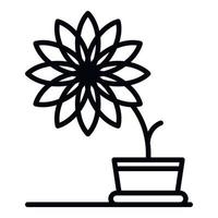 Big flower pot icon, outline style vector