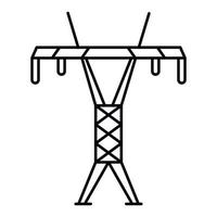 Modern electric tower icon, outline style vector
