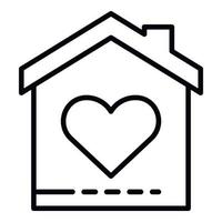 Charity house icon, outline style vector