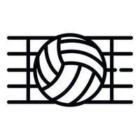 Ball in a volleyball net icon, outline style vector