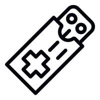 Blister pack icon, outline style vector