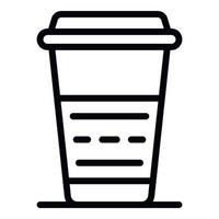 icono de café para llevar y llevar, estilo de contorno vector