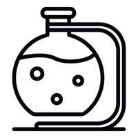 Boiling flask icon, outline style vector