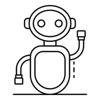 Greeting chat bot icon, outline style vector