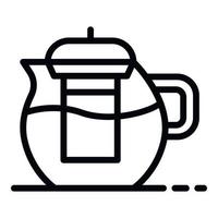 Teapot icon, outline style vector