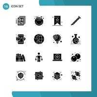 16 Creative Icons Modern Signs and Symbols of sound instrument book flute ui Editable Vector Design Elements