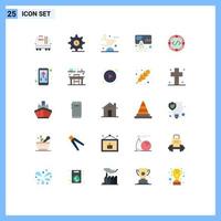Editable Vector Line Pack of 25 Simple Flat Colors of code marketing agreement launch international Editable Vector Design Elements