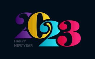 Happy New Year 2023 text design. for Brochure design template. card. banner vector