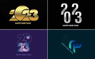 gran conjunto de diseño de texto del logo de feliz año nuevo 2023. Plantilla de diseño de número 2023. colección de símbolos de feliz año nuevo 2023 vector