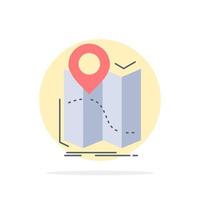 gps location map navigation route Flat Color Icon Vector