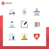 9 Universal Flat Colors Set for Web and Mobile Applications compose medical lock lab technology Editable Vector Design Elements